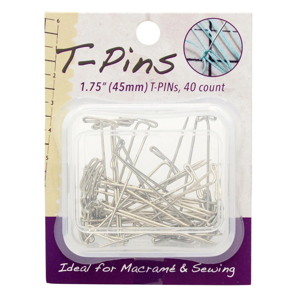 T-Pins, Metal Pins for Macrame & Sewing, 1.75 Inch Long (45mm) (1 Pack)