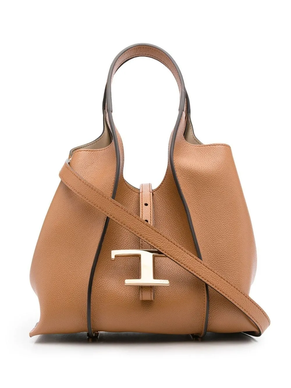 TOD'S Timeless Mini Leather Tote in Luggage Brown