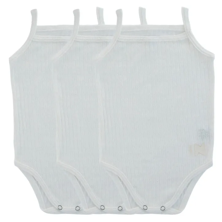 UnderNoggi White Pointelle Baby Undershirt- Boys