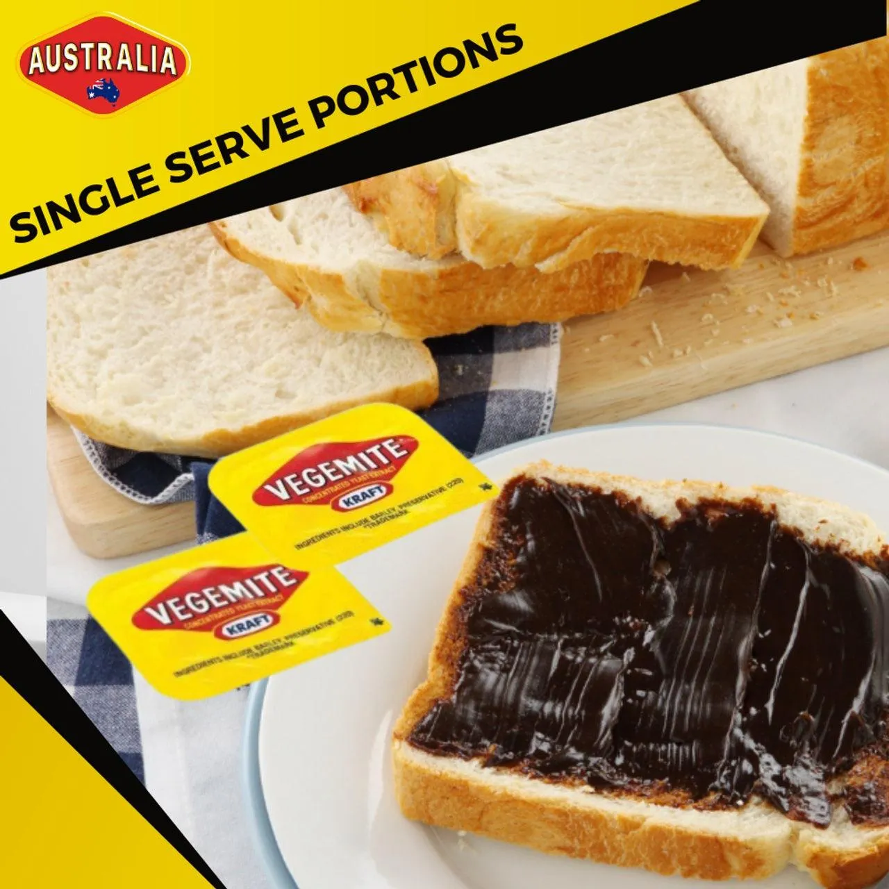 Vegemite Single Serve Portions Spread 4.8g 90 Pack Carton Bulk Box