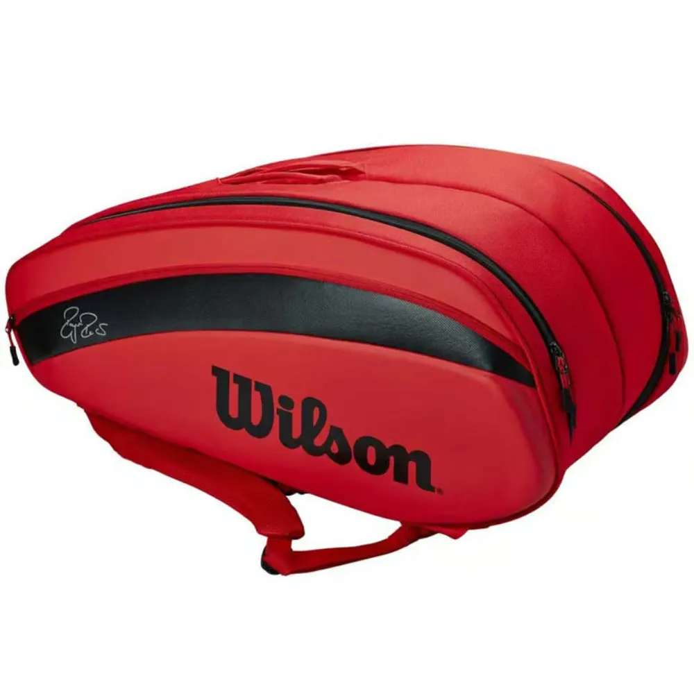 WILSON Roger Federer DNA 12R Tennis Kit Bag (Red)