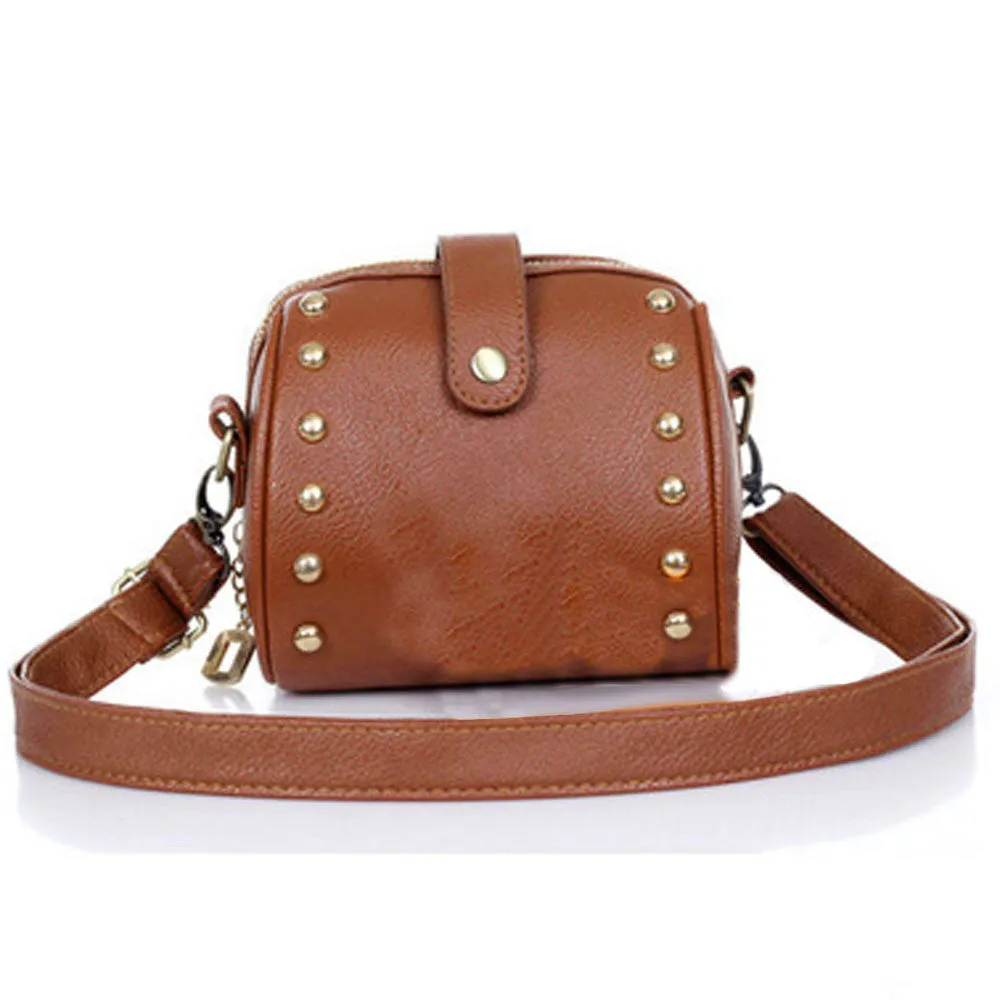 Women bag Mini Leather Hbag Hbag Shoulder Messenger Satchel Crossbody bolsa feminina pouch Camera Bags Rivets Small Tote