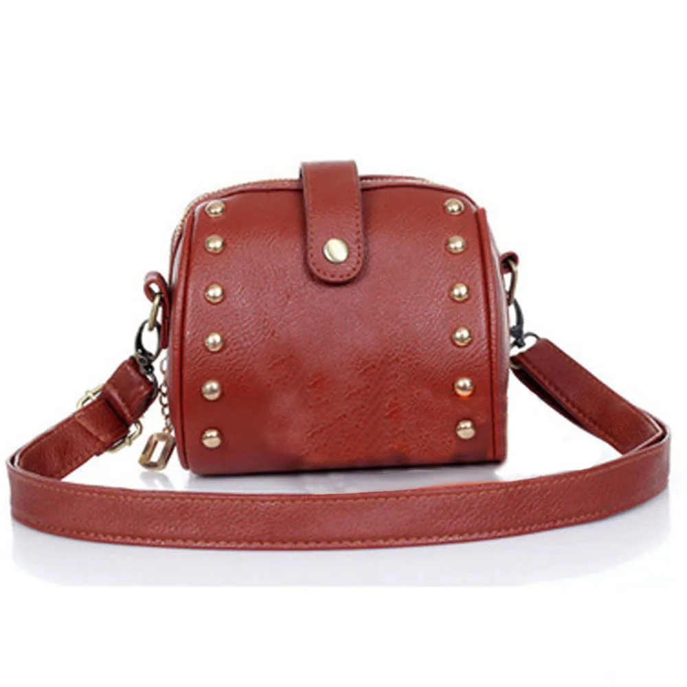 Women bag Mini Leather Hbag Hbag Shoulder Messenger Satchel Crossbody bolsa feminina pouch Camera Bags Rivets Small Tote