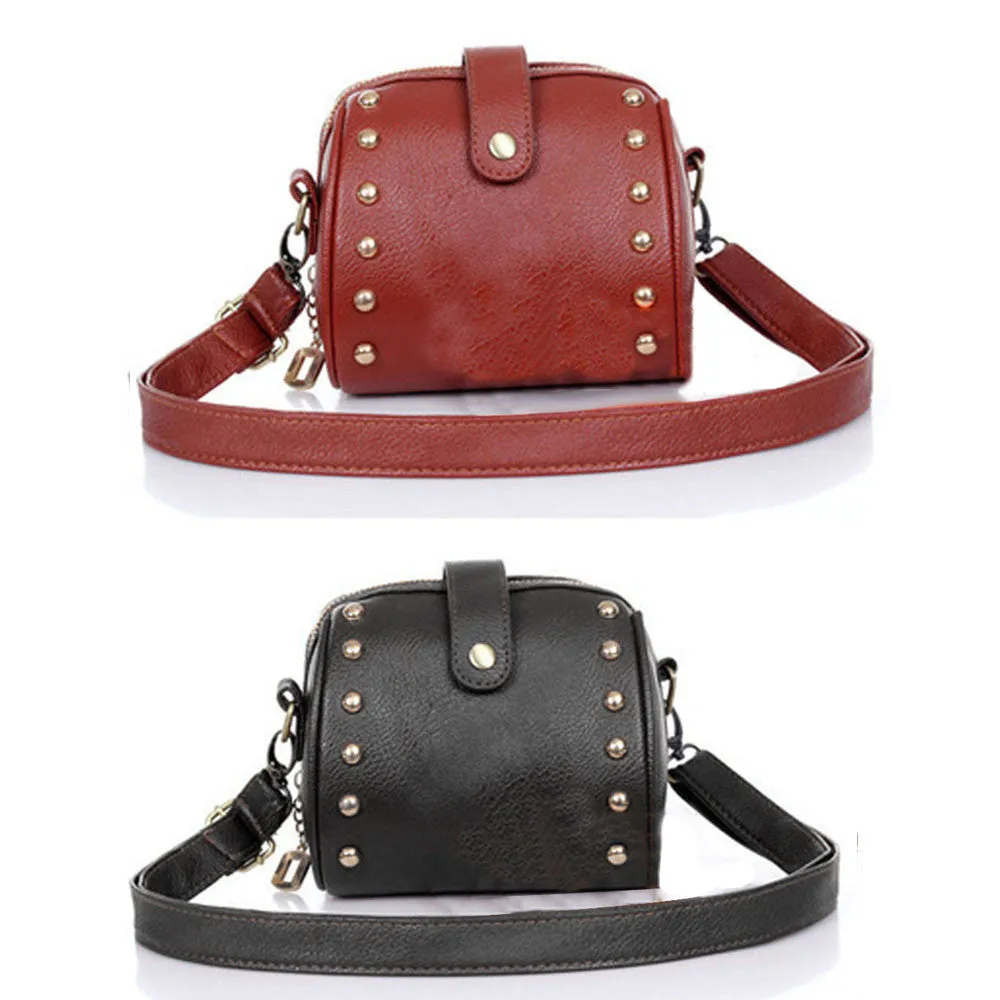 Women bag Mini Leather Hbag Hbag Shoulder Messenger Satchel Crossbody bolsa feminina pouch Camera Bags Rivets Small Tote