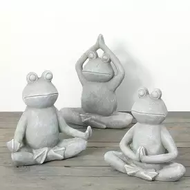 Yoga Frog Garden Statue Set 3