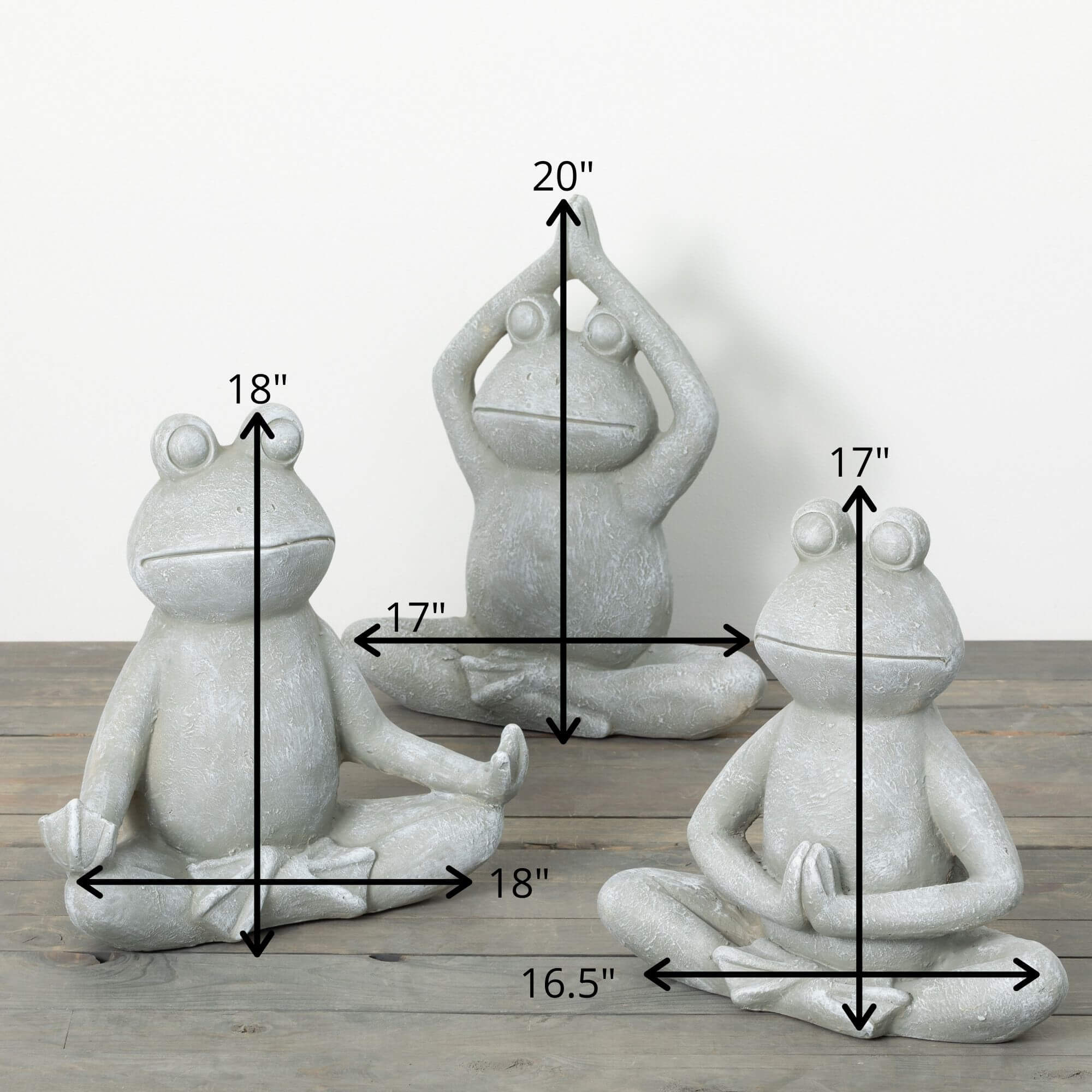 Yoga Frog Garden Statue Set 3